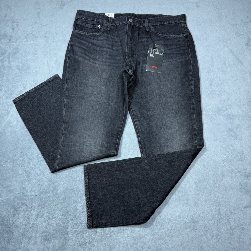 Levis 511 Premium Jeans Mens 38x32 Black Slim Straight Cowboy Rodeo Ranch NEW